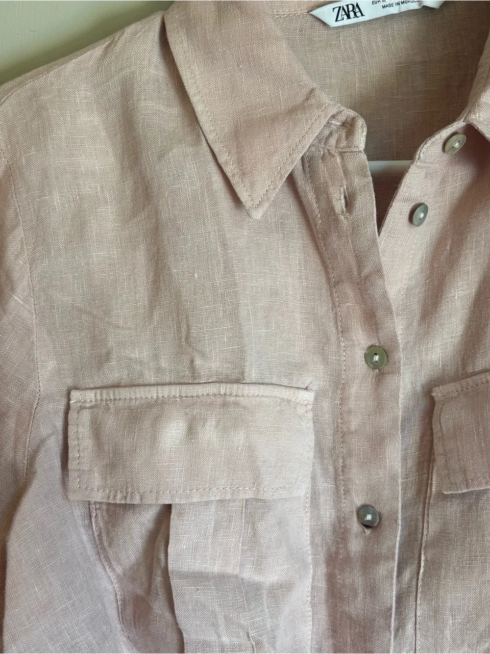 Zara Pink Tie-Front Shirt